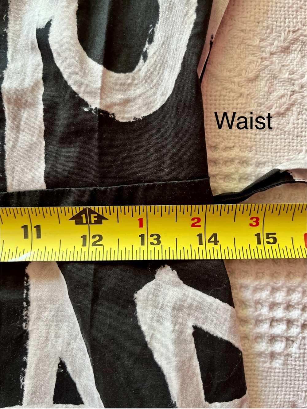 Desigual Black Graffiti Dress with White Text Letters & Belt V-neck Buttons Puff - Picture 6 of 10
